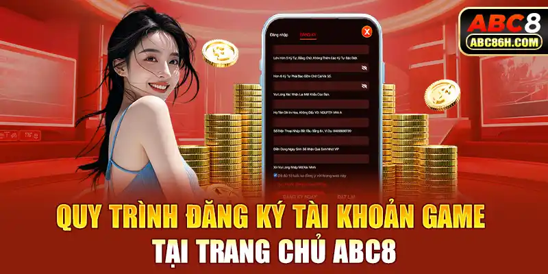 Quy trình đăng ký tài khoản game tại trang chủ ABC8